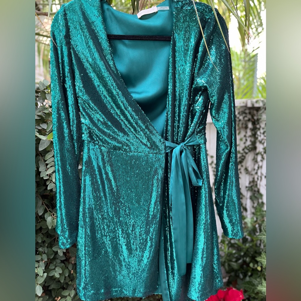 Women’s Aqua sequence dress